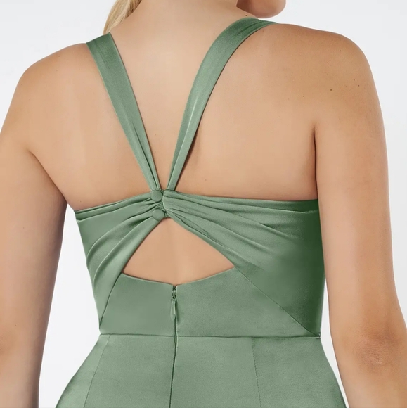 Elegant Sage,Green Evening Gown by Azazie - Picture 2 of 6